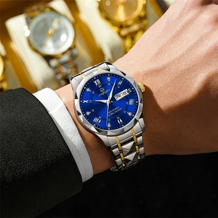PENGAGAR Luxury Man Watches Stainless Steel